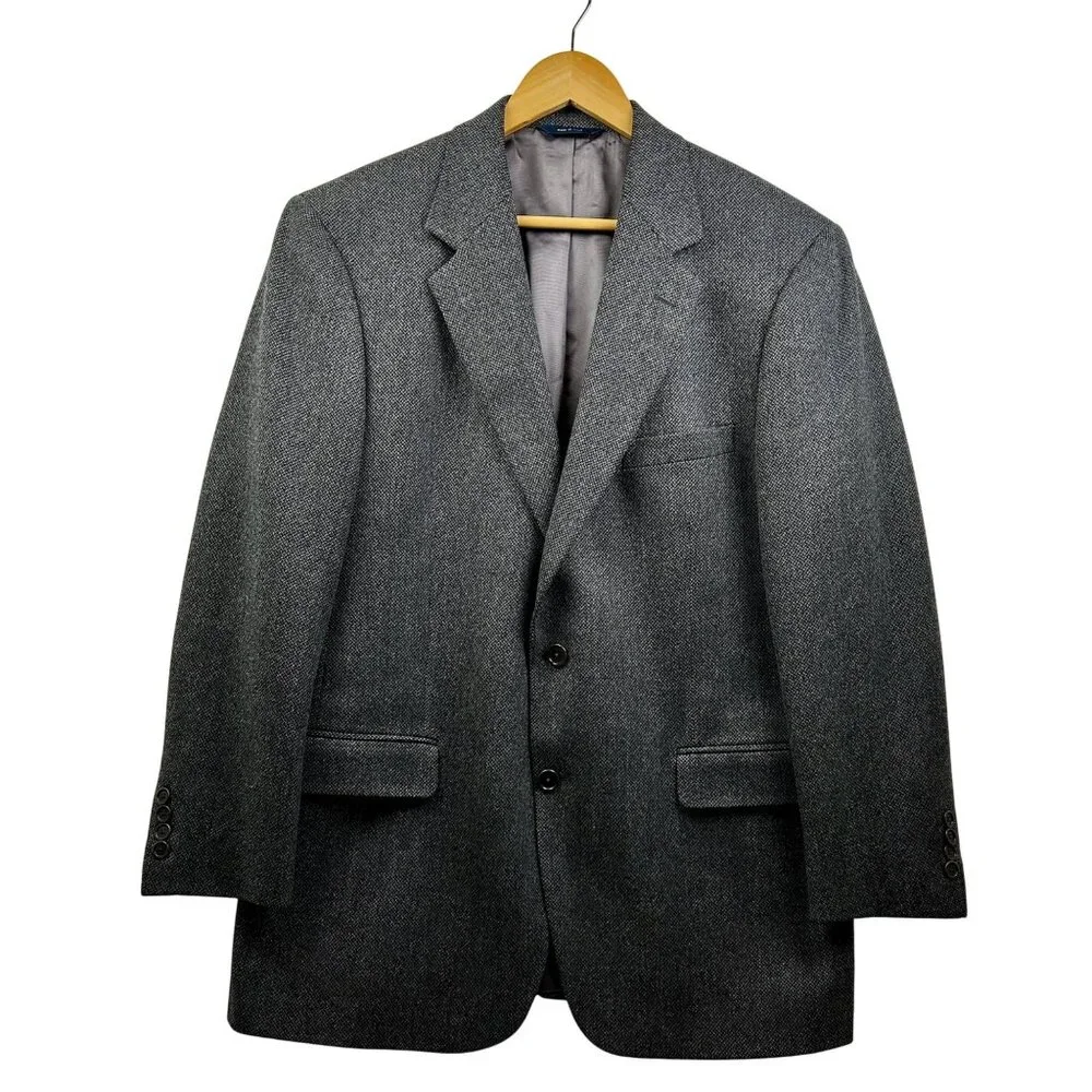Brooks‎ Brothers Blazer Mens 42R Gray Wool Herringbone Made in Italy Fall/Winter